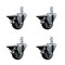 Service Caster 3'' Thermoplastic Rubber Swivel 3/4'' Square Stem Caster Set with Brake, 4PK SCC-SQ20S314-TPRB-PLB-34-4 - alternate 1